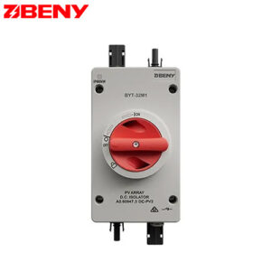 Seccionador DC 1200V 32A BENY IP66 precableado con conectores MC4 para proteccion solar